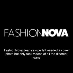 FashionNova dark wash ripped jeans